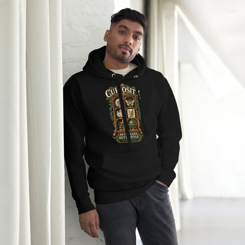 Curiosity Never Goes Out of Style vintage history and book lover hoodie in black