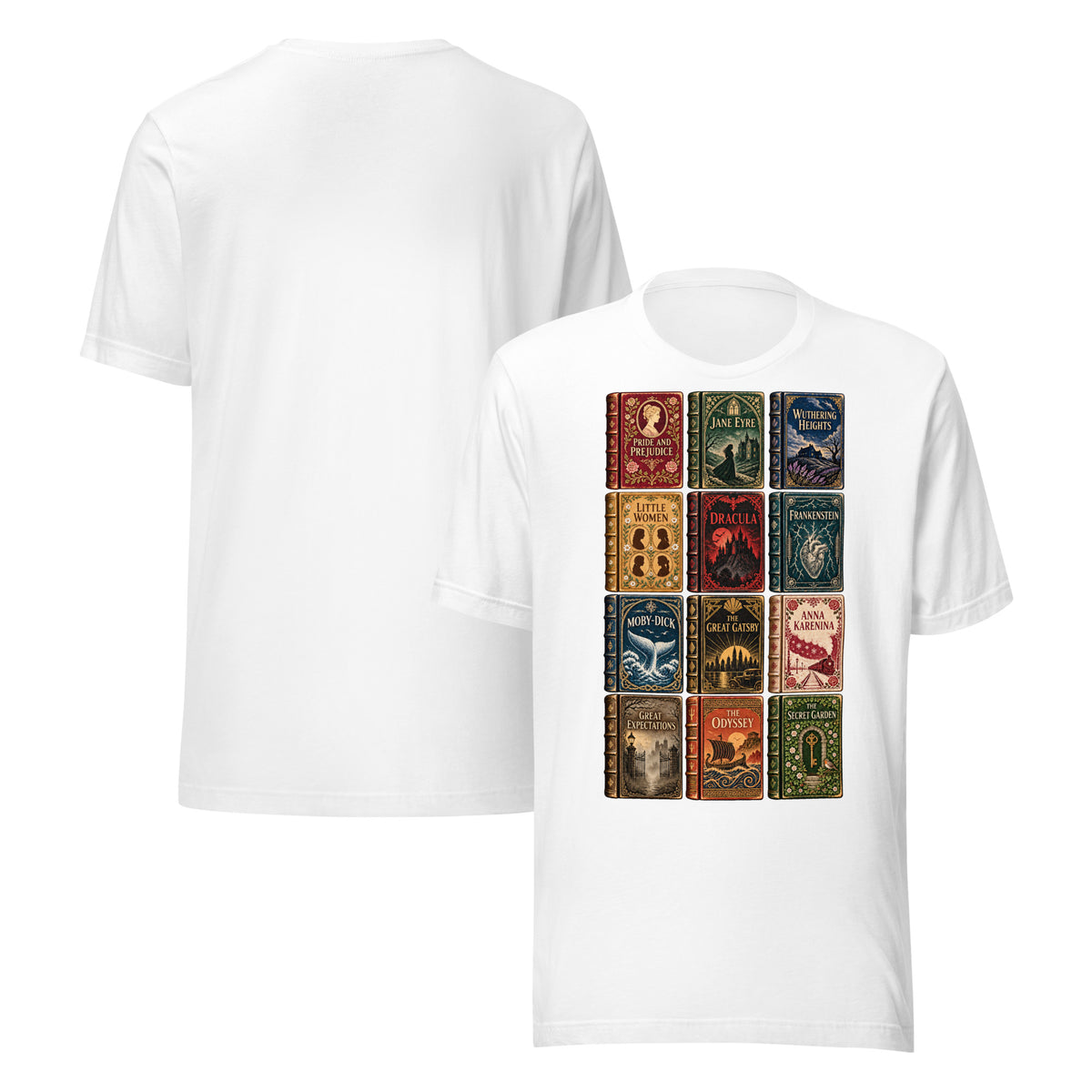 The Classics Club vintage books unisex t-shirt, view 3